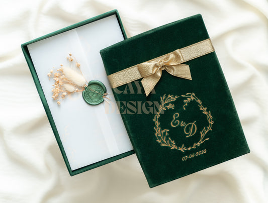 Emerald Velvet Wedding Box