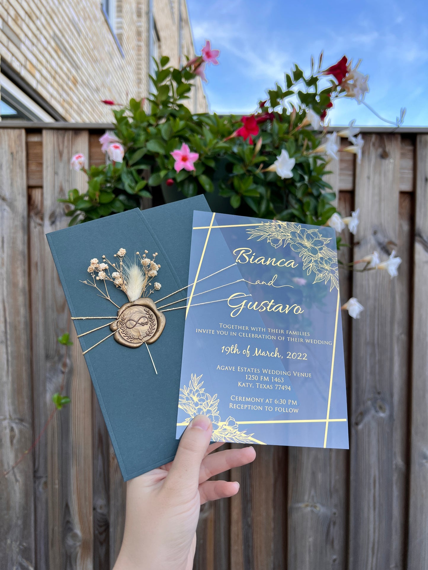 Emerald Paper Half-fold Wedding Invitation