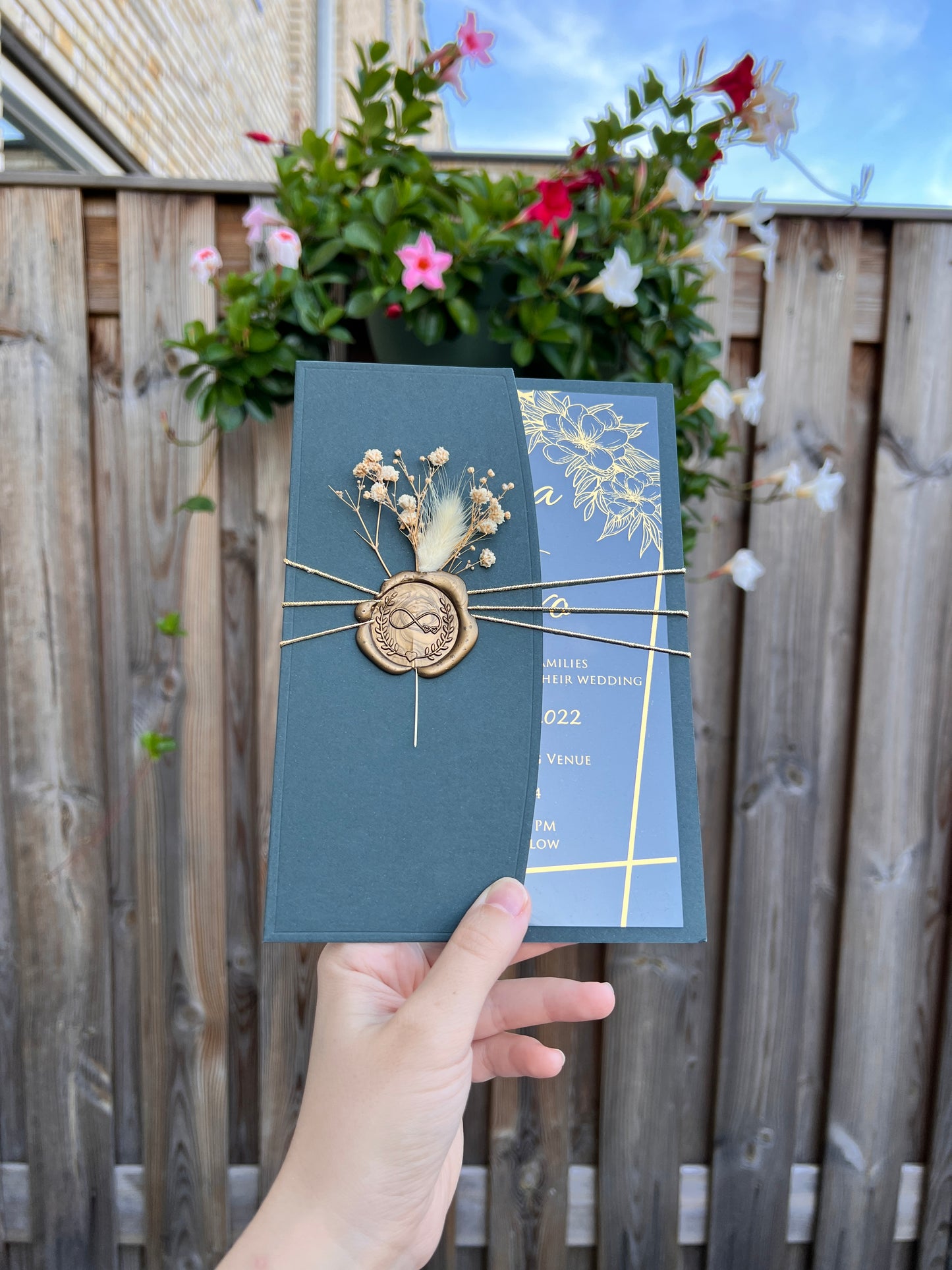 Emerald Paper Half-fold Wedding Invitation
