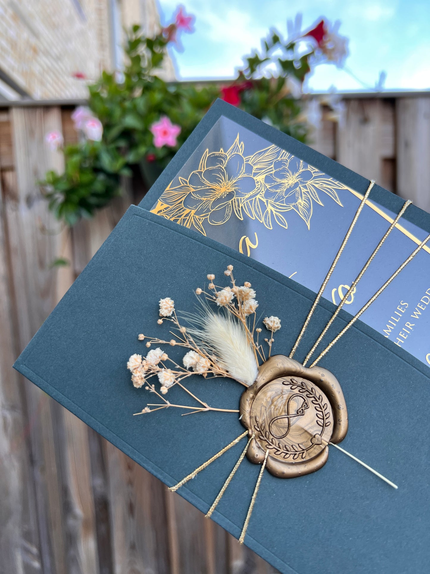 Emerald Paper Half-fold Wedding Invitation