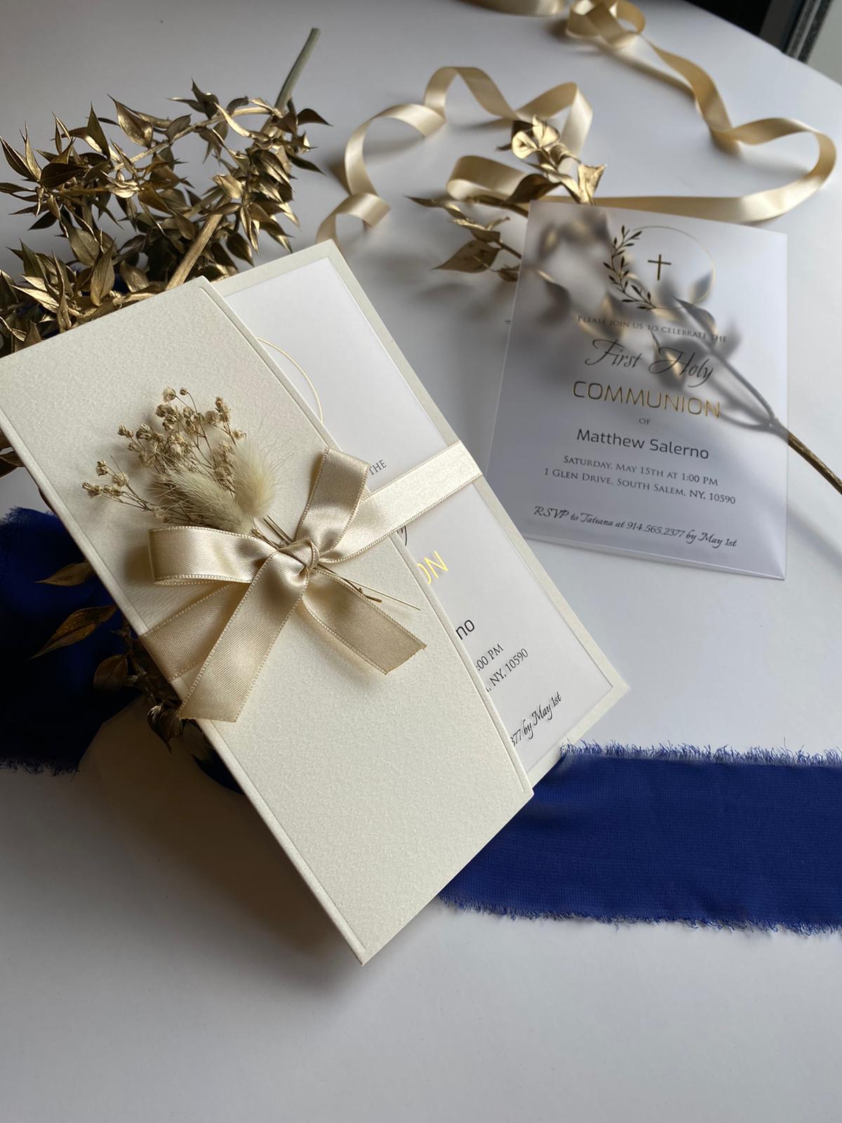 Off-White Paper Half-fold Envelope Wedding Invitation