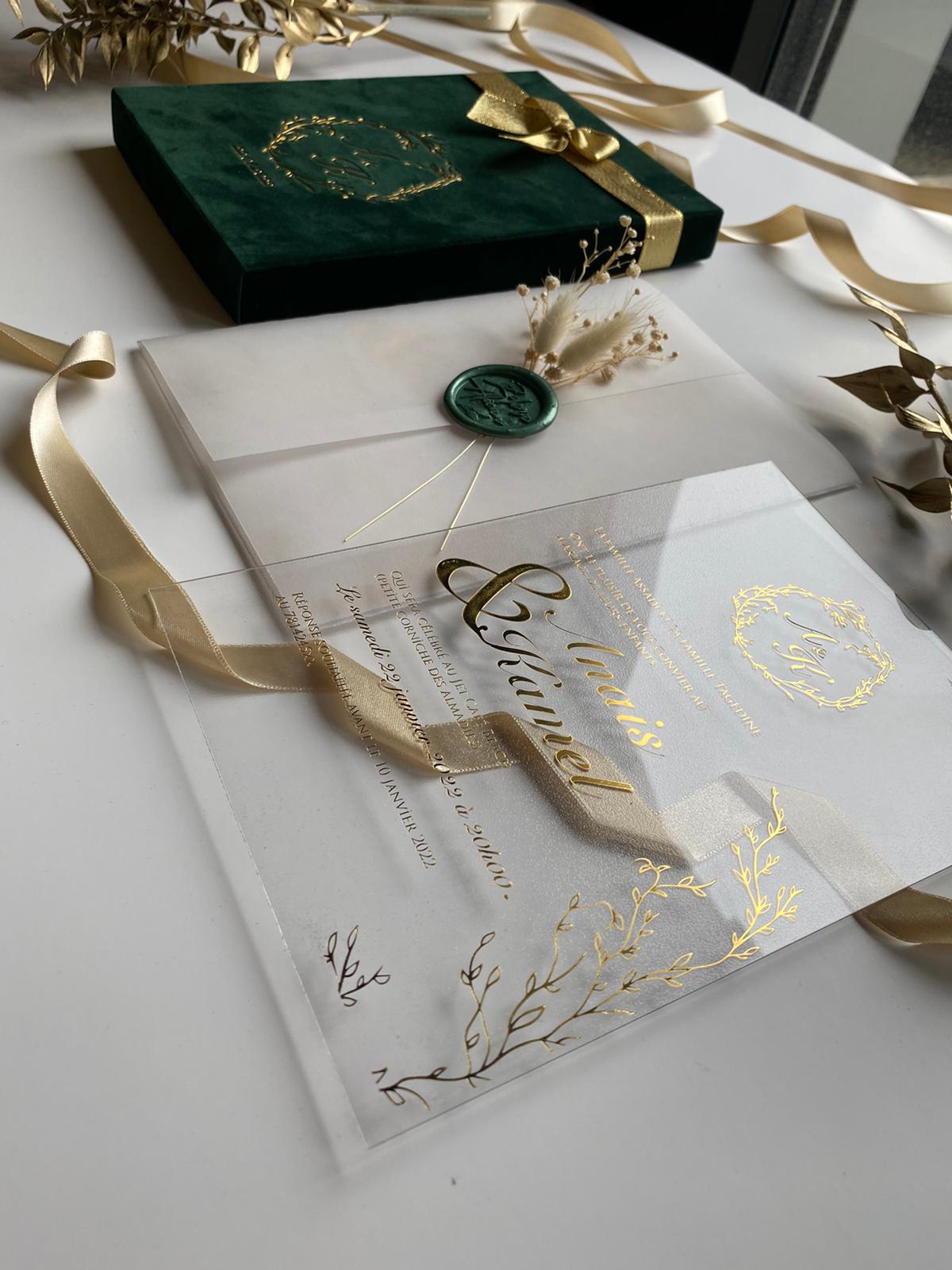 Emerald Velvet Wedding Box