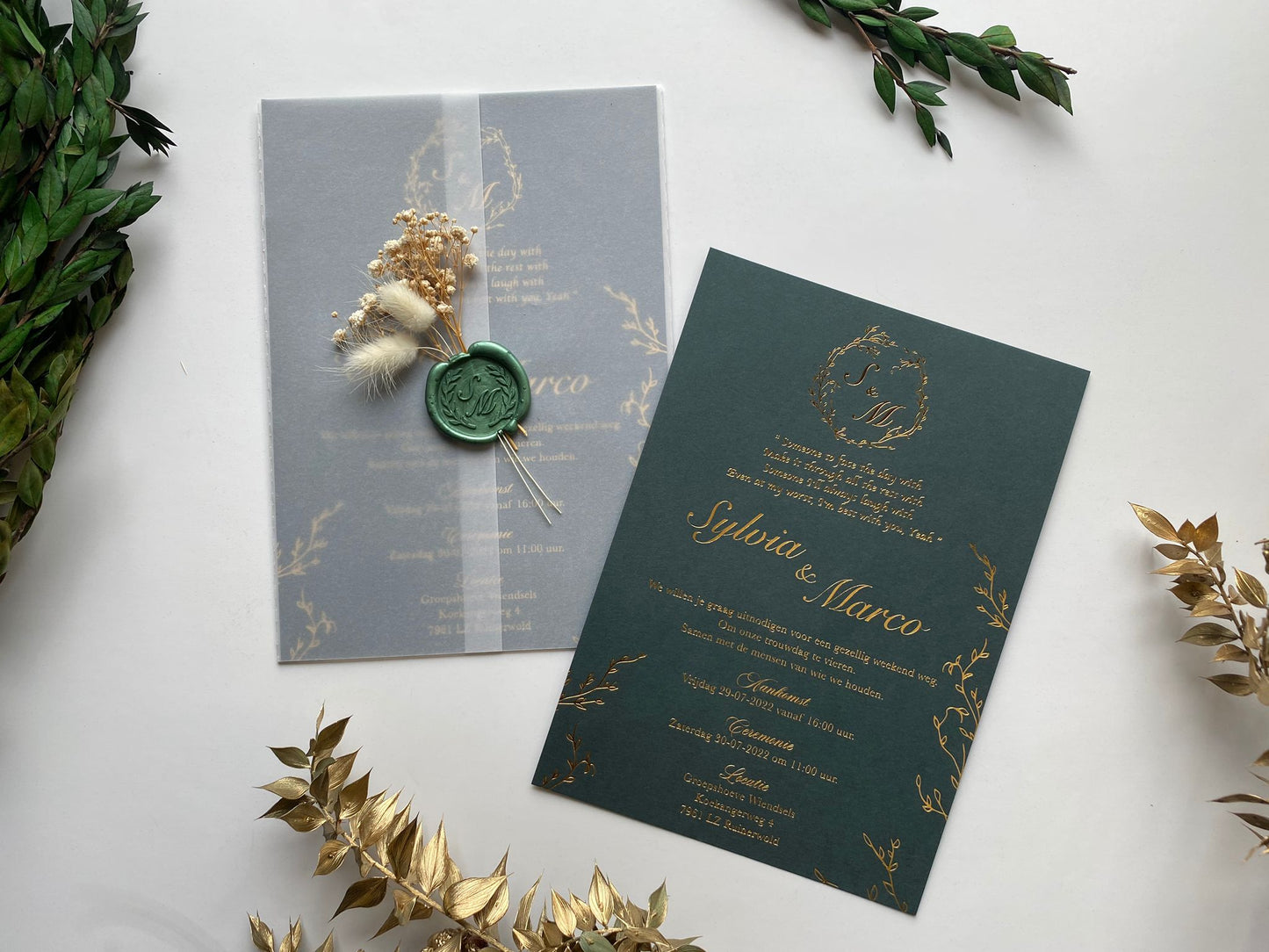 Emerald Velvet Wedding Box