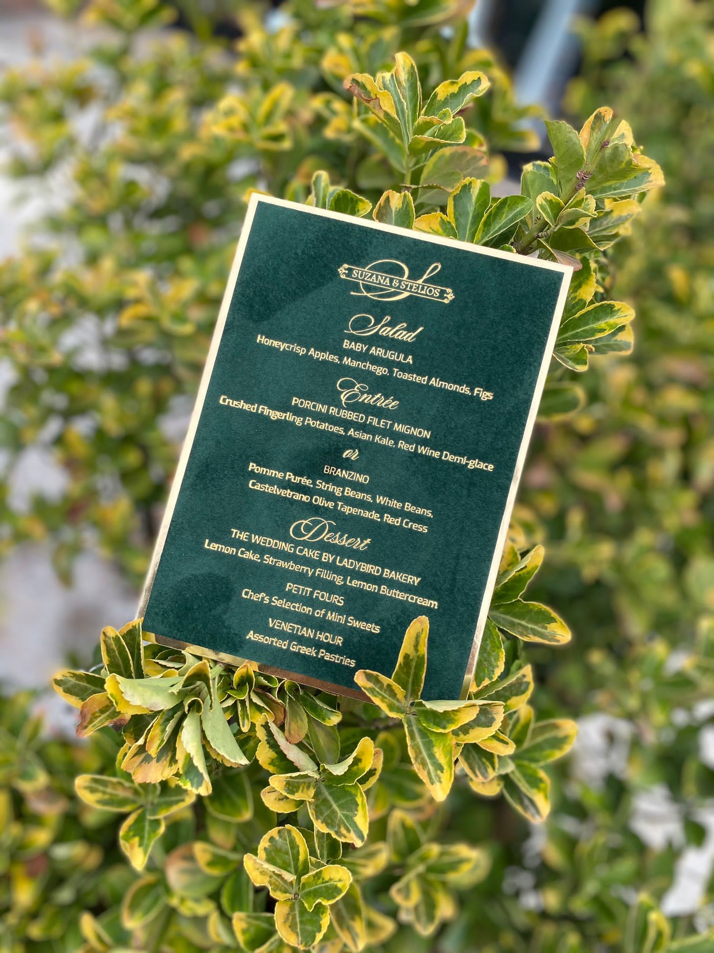 Emerald Velvet Menu