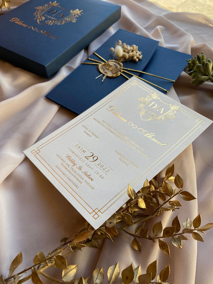 Navy Blue Paper Wedding Box