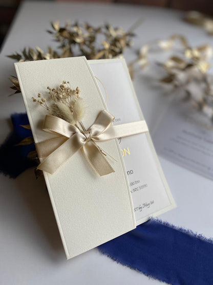 Off-White Paper Half-fold Envelope Wedding Invitation