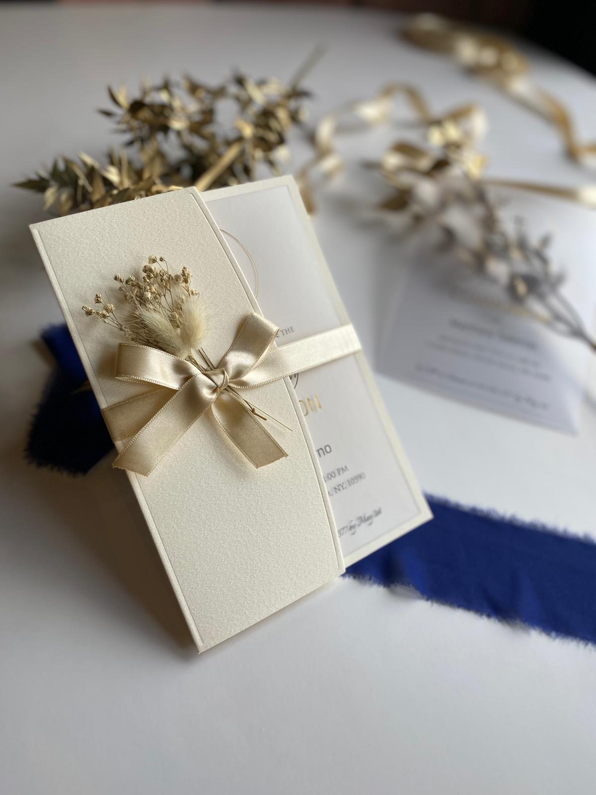 Off-White Paper Half-fold Envelope Wedding Invitation