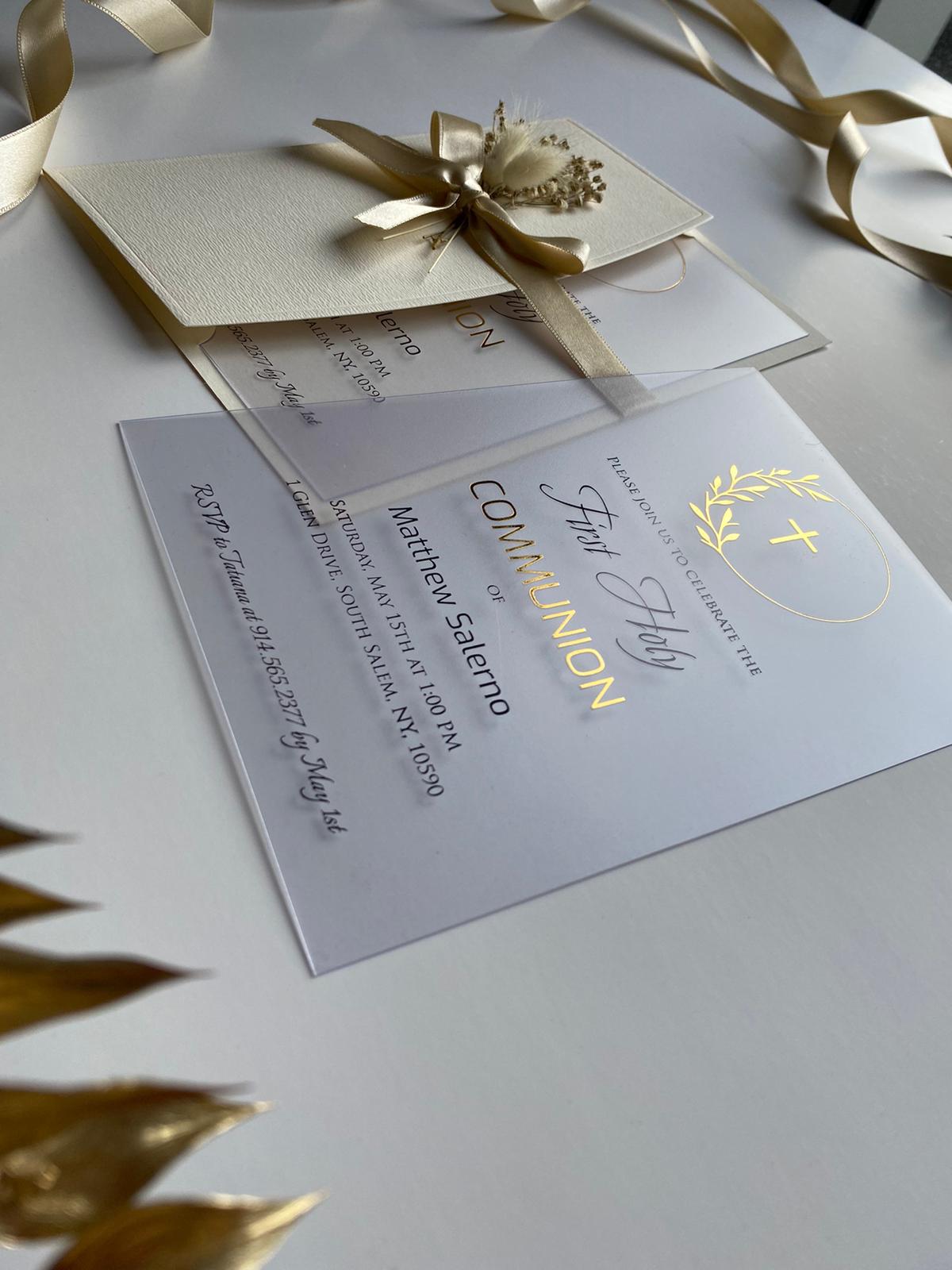 Off-White Paper Half-fold Envelope Wedding Invitation