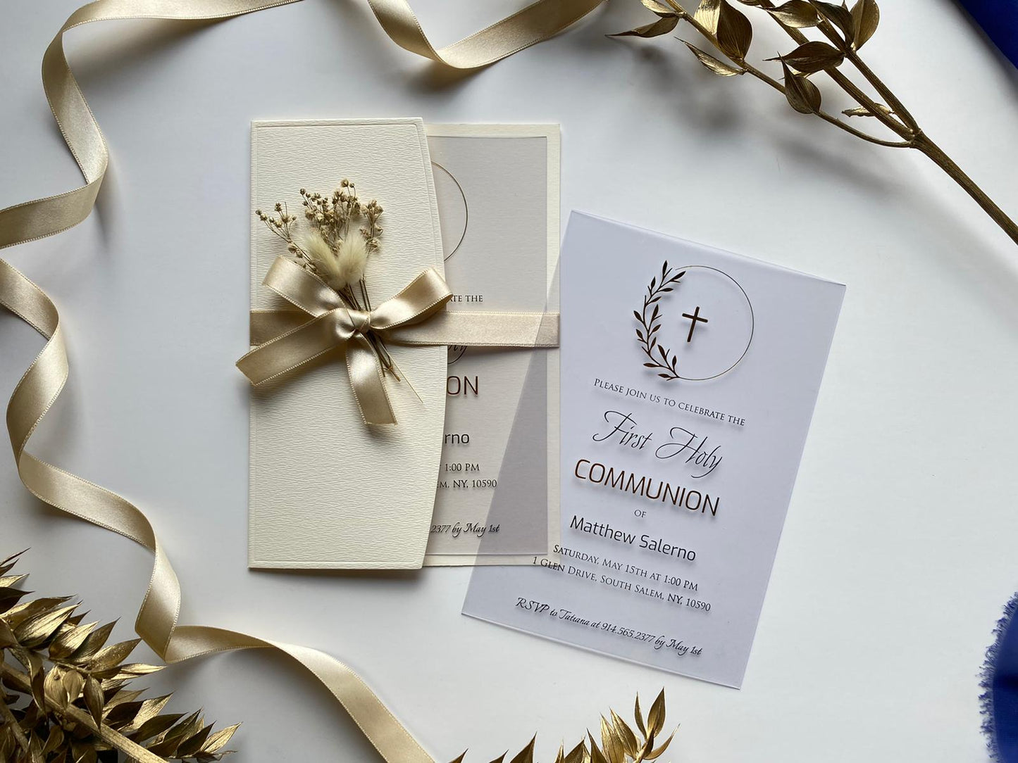 Off-White Paper Half-fold Envelope Wedding Invitation