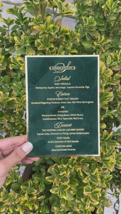 Emerald Velvet Menu