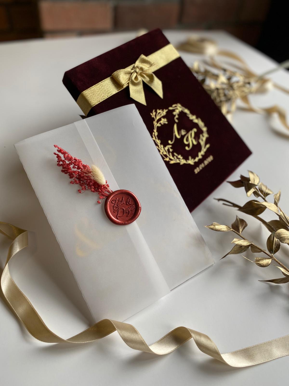 Burgundy Velvet Wedding Box